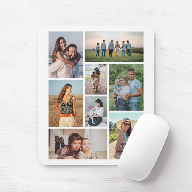Create Your Own 8 Photo Collage Mouse Pad (With Mouse)