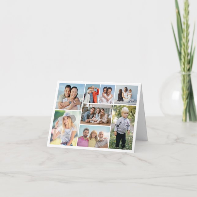 Create Your Own 8 Photo Collage Note Card (Front)