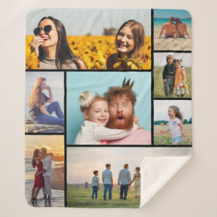 Create Your Own 8 Photo Collage Sherpa Blanket
