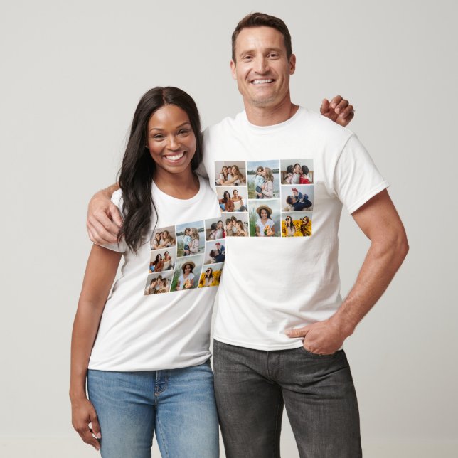 Create Your Own 8 Photo Collage T-Shirt (Unisex)