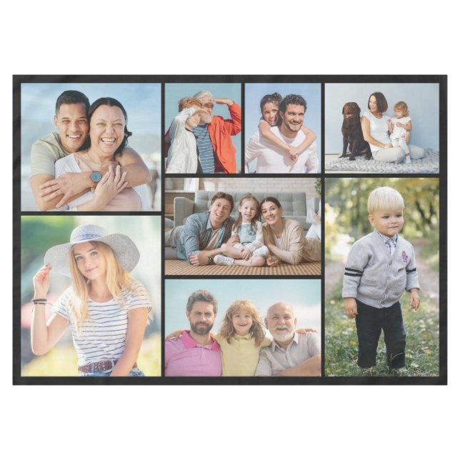 Create Your Own 8 Photo Collage Tablecloth (Front (Horizontal))