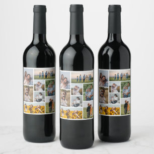 Create Your Own 8 Photo Collage Wine Label