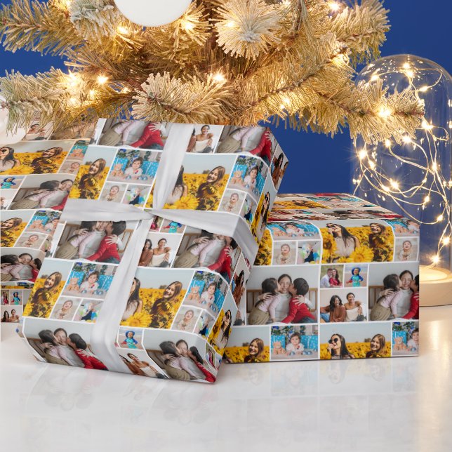 Create Your Own 8 Photo Collage  Wrapping Paper (Holidays)