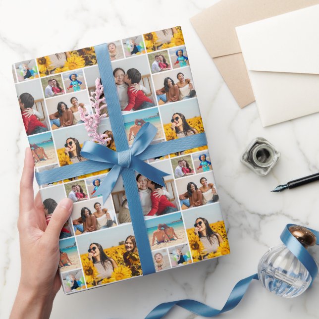 Create Your Own 8 Photo Collage Wrapping Paper (Gifting)