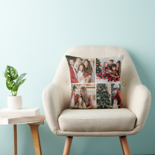 Create Your Own 8 Photo Custom Pic Double Sided Throw Pillow