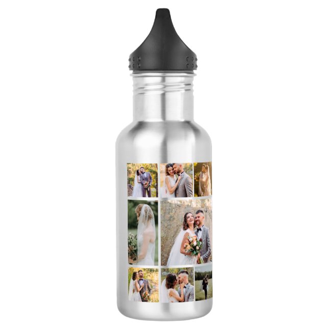 Create Your Own 8 Photo Wedding Collage 532 Ml Water Bottle (Left)