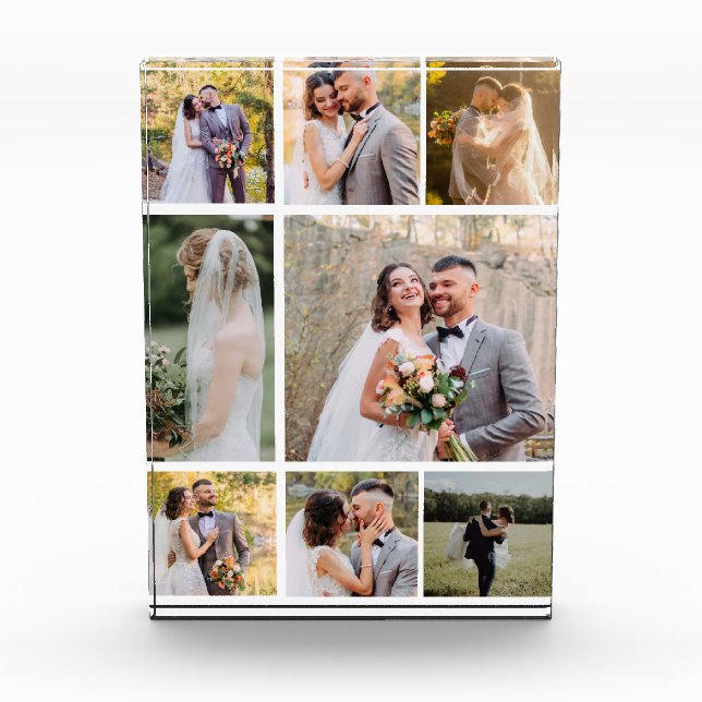 Create Your Own 8 Photo Wedding Collage Block (Front)