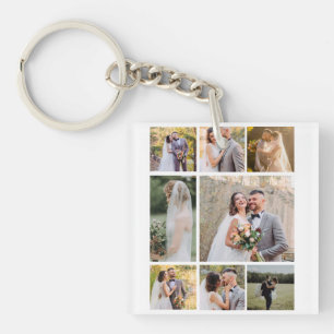Create Your Own 8 Photo Wedding Collage Keychain