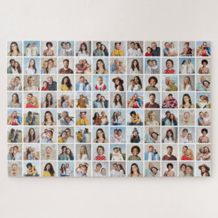 Create Your Own 96 Photo Collage Editable Colour Jigsaw Puzzle