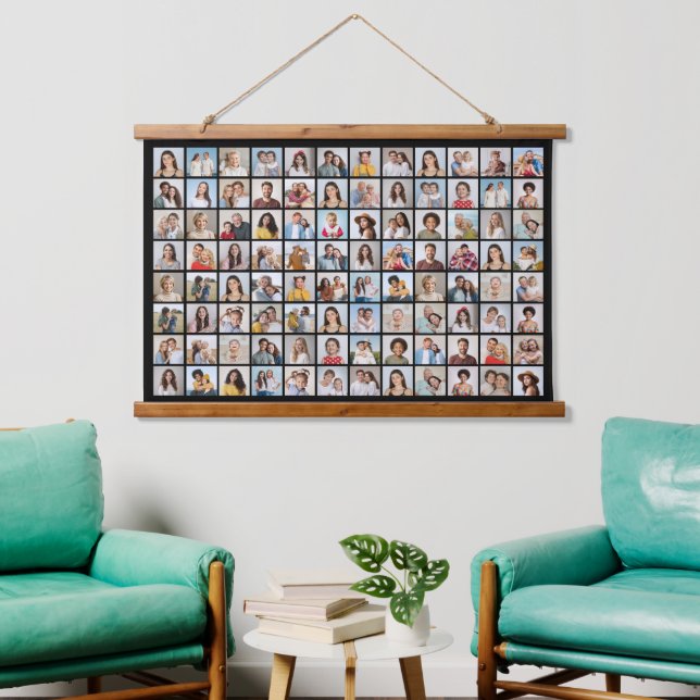 Create Your Own 96 Photo Collage Hanging Tapestry (Living Room)