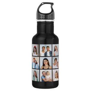 Create Your Own 9 Photo Collage 532 Ml Water Bottle