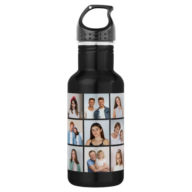 Create Your Own 9 Photo Collage 532 Ml Water Bottle (Front)