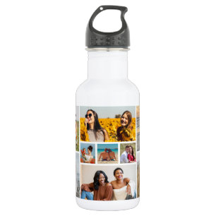 Create Your Own 9 Photo Collage 532 Ml Water Bottle