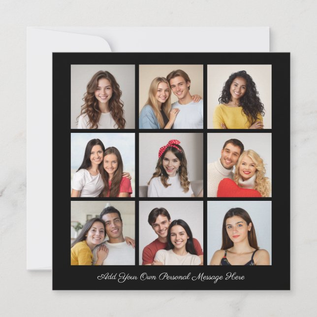 Create Your Own 9 Photo Collage Add Your Greeting (Front)
