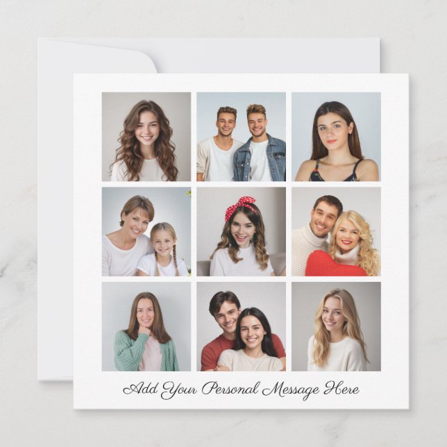 Create Your Own 9 Photo Collage Add Your Greeting (Front)