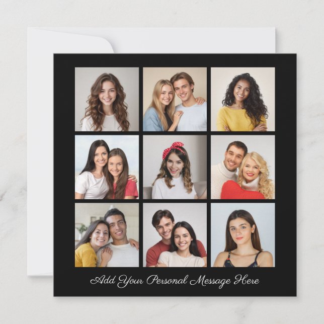 Create Your Own 9 Photo Collage Add Your Greeting (Front)