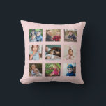 Create Your Own 9 Photo Collage Blush Pink Throw Pillow<br><div class="desc">Create a personalized and heartwarming gift with the "Create Your Own 9 Photo Collage Blush Pink Throw Pillow." Perfect for commemorating special moments with loved ones, this cushion allows you to showcase up to nine of your favourite photos in a soft and cozy design. The elegant Blush Pink background adds...</div>