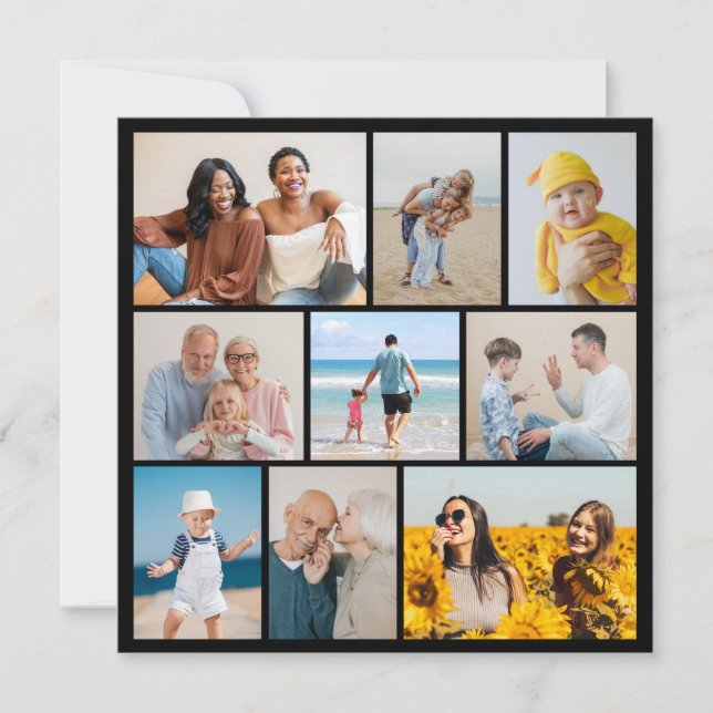 Create Your Own 9 Photo Collage Card (Front)