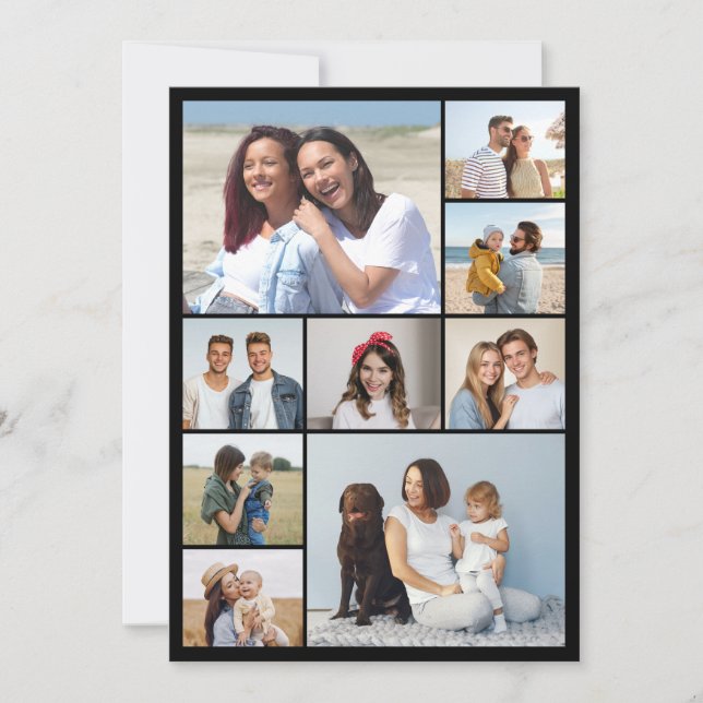 Create Your Own 9 Photo Collage  Card (Front)