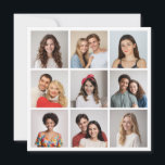 Create Your Own 9 Photo Collage Card<br><div class="desc">Create your own 9 Photo Collage for Christmas, Birthdays, Weddings, Anniversaries, Graduations, Father's Day, Mother's Day or any other Special Occasion, with our easy-to-use design tool. Add your favourite photos of friends, family, vacations, hobbies and pets and you'll have a stunning, one-of-a-kind photo collage. Our custom photo collage is perfect...</div>