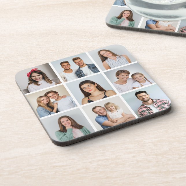 Create Your Own 9 Photo Collage Coaster (Left Side)