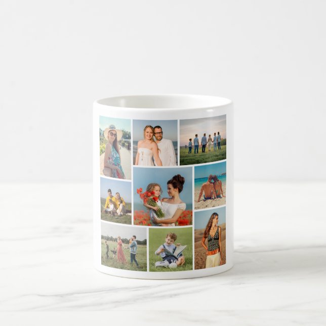 Create Your Own 9 Photo Collage Coffee Mug (Center)