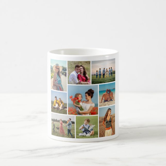 Create Your Own 9 Photo Collage Coffee Mug (Center)