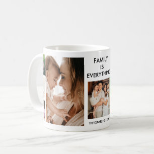 Create Your Own 9 Photo Collage Family Name Coffee Mug