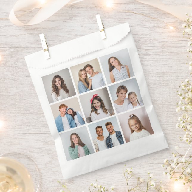 Create Your Own 9 Photo Collage Favour Bag (Clipped)