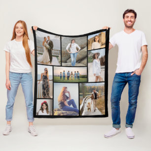 Create Your Own 9 Photo Collage Fleece Blanket