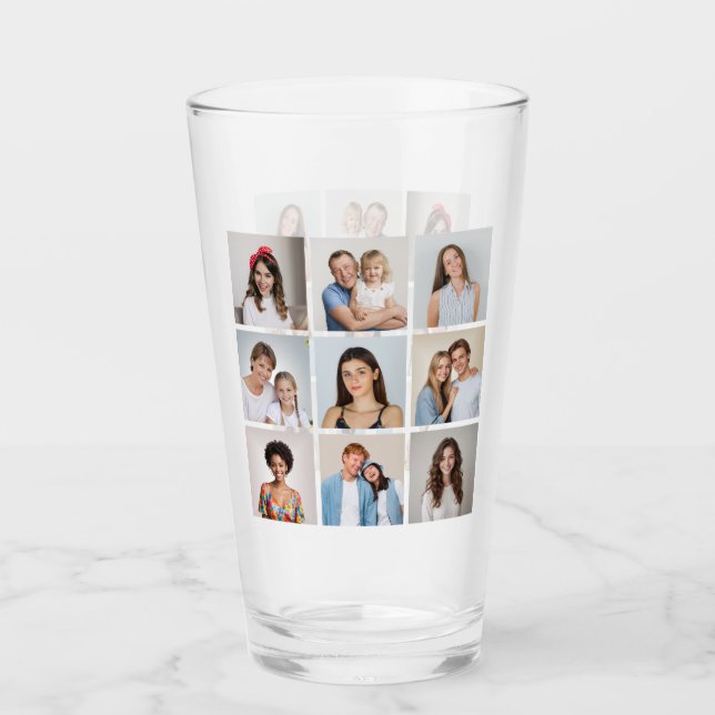 Create Your Own 9 Photo Collage Glass (Front)