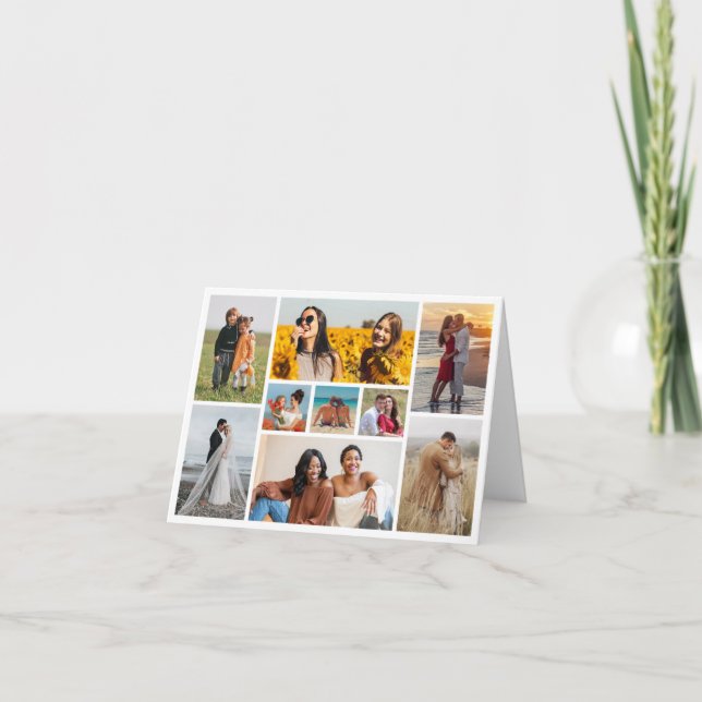 Create Your Own 9 Photo Collage Greeting Card (Front)