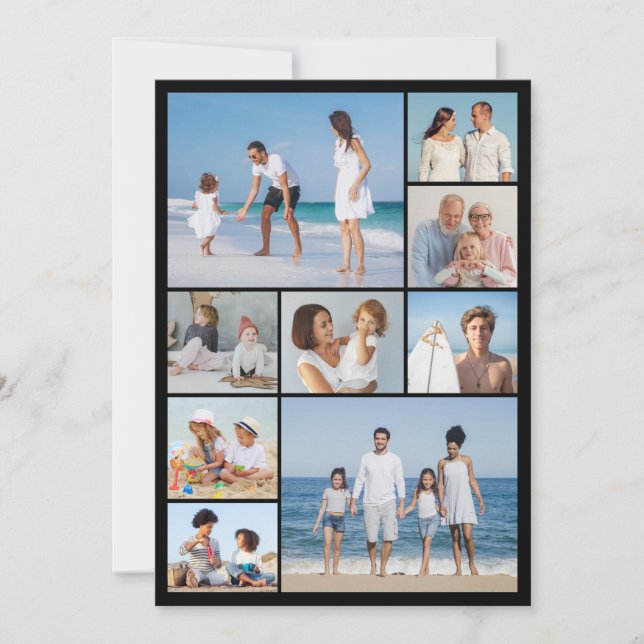 Create Your Own 9 Photo Collage Greeting Card (Front)