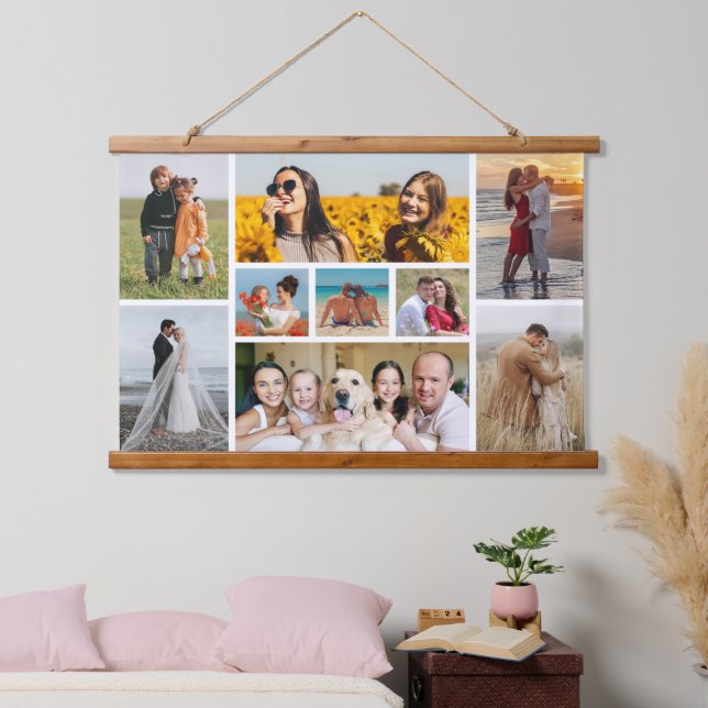 Create Your Own 9 Photo Collage Hanging Tapestry (Bedroom)