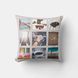 Create Your Own 9 Photo Collage Instagram Pillow