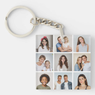 Create Your Own 9 Photo Collage Keychain