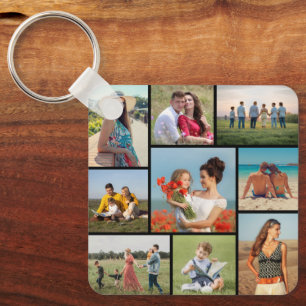 Create Your Own 9 Photo Collage Keychain