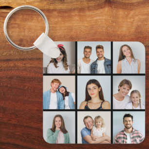 Create Your Own 9 Photo Collage Keychain
