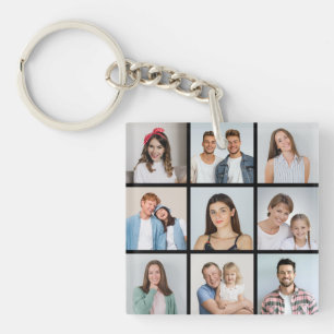 Create Your Own 9 Photo Collage Keychain