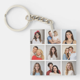 Create Your Own 9 Photo Collage Keychain