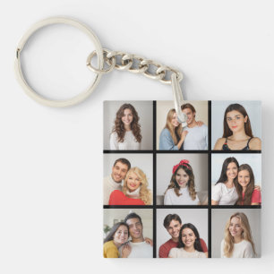 Create Your Own 9 Photo Collage Keychain