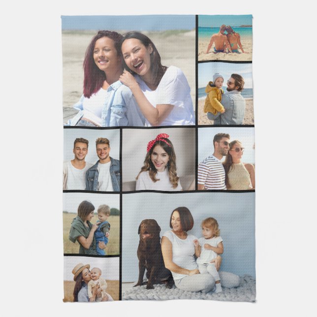 Create Your Own 9 Photo Collage Kitchen Towel (Vertical)