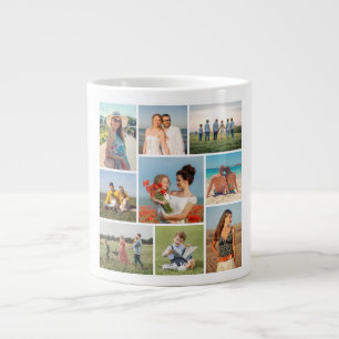 Create Your Own 9 Photo Collage Large Coffee Mug