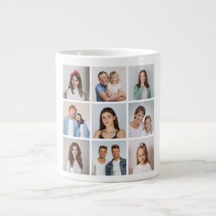 Create Your Own 9 Photo Collage Large Coffee Mug