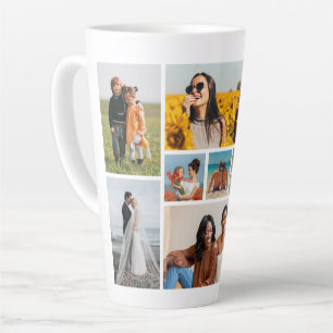 Create Your Own 9 Photo Collage Latte Mug