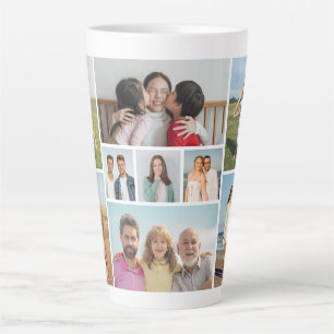 Create Your Own 9 Photo Collage Latte Mug