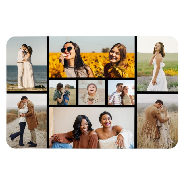 Create Your Own 9 Photo Collage Magnet (Horizontal)