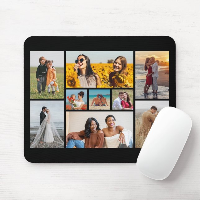 Create Your Own 9 Photo Collage Mouse Pad (With Mouse)