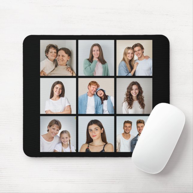 Create Your Own 9 Photo Collage Mouse Pad (With Mouse)