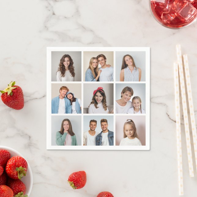 Create Your Own 9 Photo Collage Napkin (Insitu)